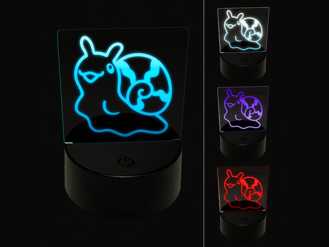 Small Snail Reaching Out 3D Illusion LED Night Light Sign Nightstand Desk Lamp